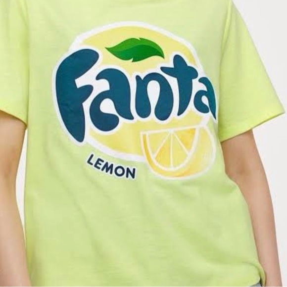 H&M Tops - H&M Lime Green Fanta Graphic Tee